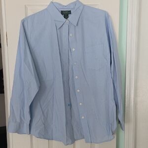 Lauren Ralph Lauren Womens Sky Blue Dress Shirt
